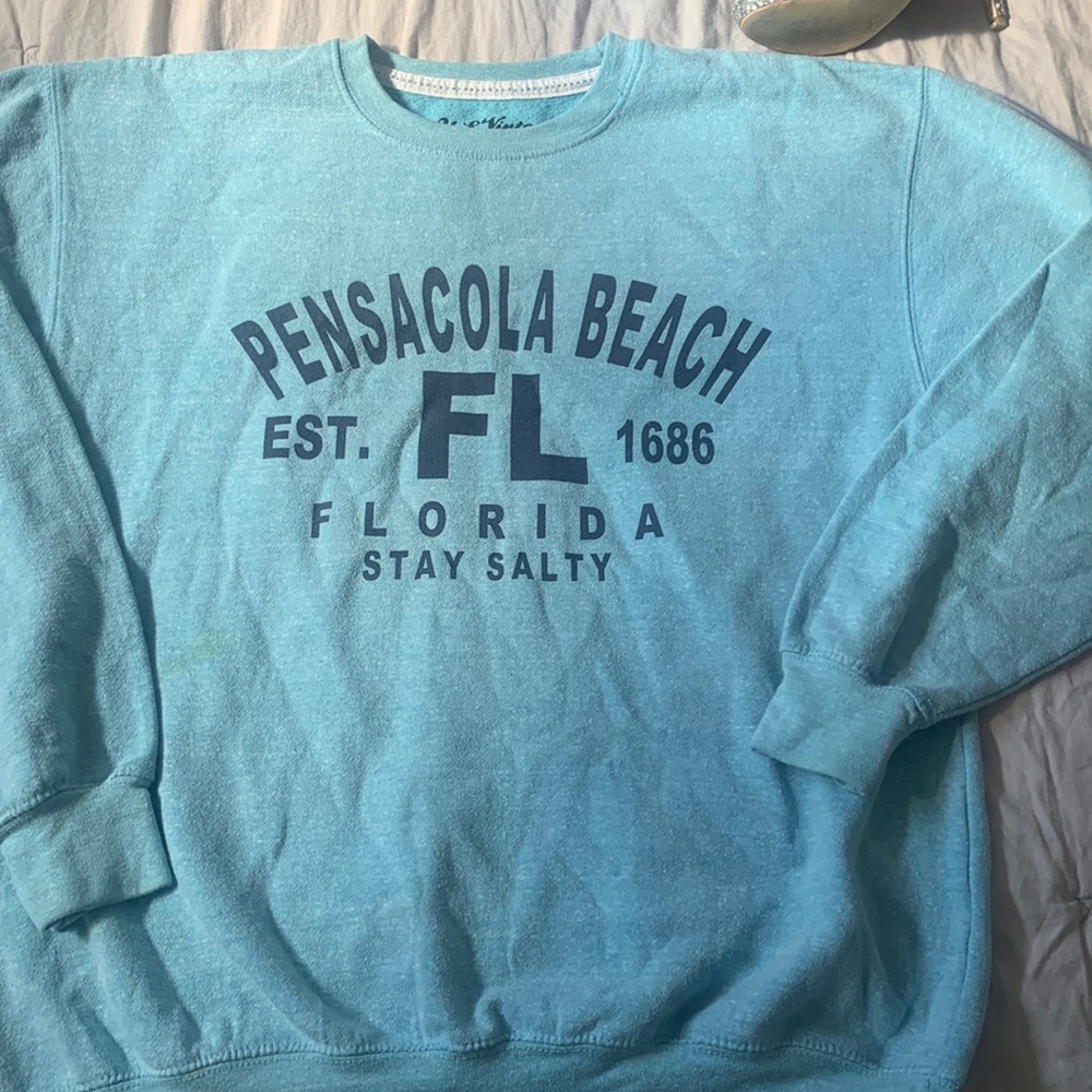 Blue sweat shirt • Pensacola Beach • size Large